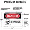 Signmission Cyanide Danger Sign, Vinyl Decal, 24in W x 18in L, 2PK OS-2PACK-DS-D-1824-L-1112 - alternate 5
